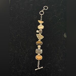 Elegant Multi-Stone Silver Bracelet